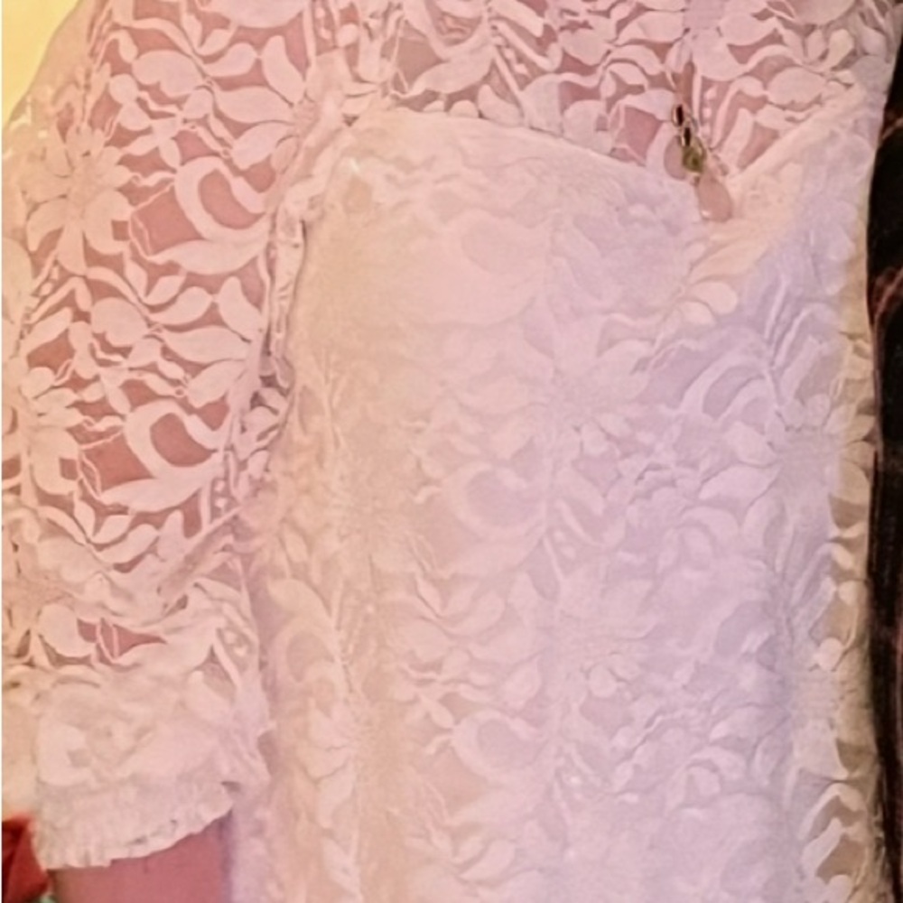Torrid Cream Lace Blouse with Relaxed Long Sleeves